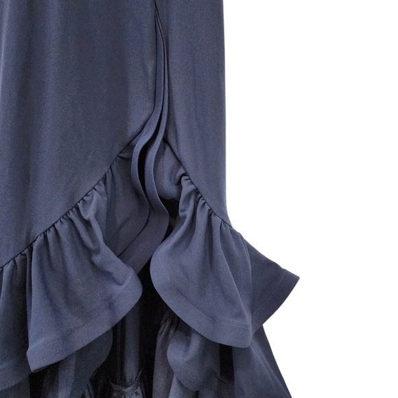 Betsy & Adam Women's Poly Stretch Ruffle Halter Crepe Gown - 10P - Picture 5 of 9